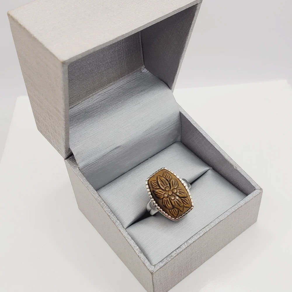 Tigers Eye Silver Ring
